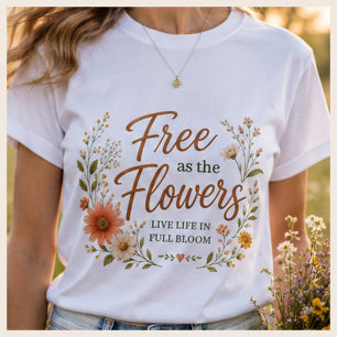 自然にインスパイアされた女性のためのソフトで女性らしいグラフィックTシャツ Tシャツ