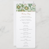 自然にインスパイアされた結婚式の式次第 招待状 (裏面)