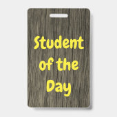 自然にインスパイアされた「その日の学生」バッジ バッジ (裏面)