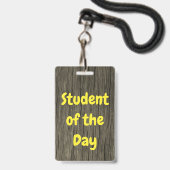 自然にインスパイアされた「その日の学生」バッジ バッジ (裏面（ネックストラップ付）)