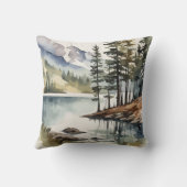 自然にエスケープ |水彩山素朴山 クッション (裏面)