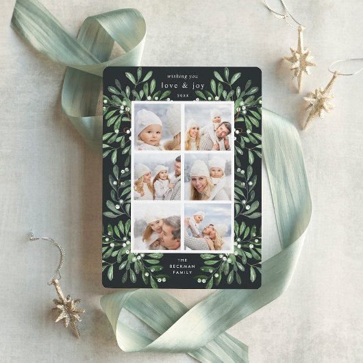 自然に喜ぶ水の色の休日の写真コラージュ シーズンカード