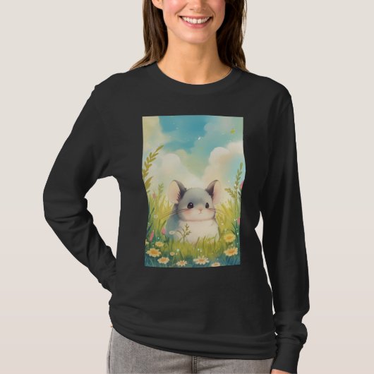 自然に抱かれたチンチラ Tシャツ (正面)