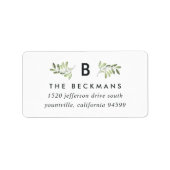 自然に楽しいモノグラム差出人住所 ラベル (正面)