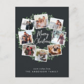自然に楽しいリース |写真コラージュのクリスマス シーズンポストカード (正面)
