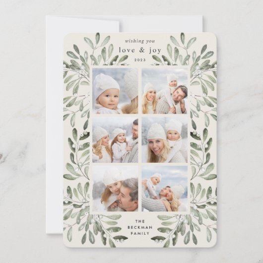 自然に楽しい水のカラー写真コラージュ シーズンカード (正面)