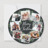 自然に楽しい水彩丸い写真コラージュ シーズンカード (正面)