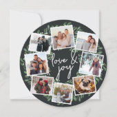 自然に楽しい水彩丸い写真コラージュ シーズンカード (正面)