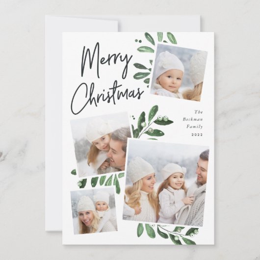 自然に楽しい |クリスマスフォトコラージュ シーズンカード (正面)