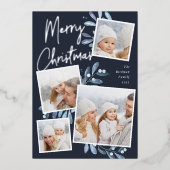 自然に楽しい |クリスマスフォトコラージュ 箔シーズンカード (正面)