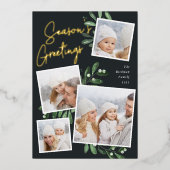 自然に楽しい |クリスマスフォトコラージュ 箔シーズンカード (正面)
