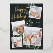 自然に楽しい |クリスマスフォトコラージュ 箔シーズンカード (正面)