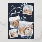 自然に楽しい |クリスマスフォトコラージュ 箔シーズンカード (正面)