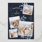 自然に楽しい |クリスマスフォトコラージュ 箔シーズンカード (正面)