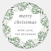 自然に楽しい |フォレスト |クリスマスパーソナライズされた。 ラウンドシール (正面)