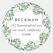 自然に楽しい |休日の差出人住所 ラウンドシール (正面)