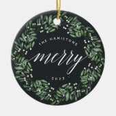 自然に楽しい |非常にパーソナライズされたメリー写真 セラミックオーナメント (正面)