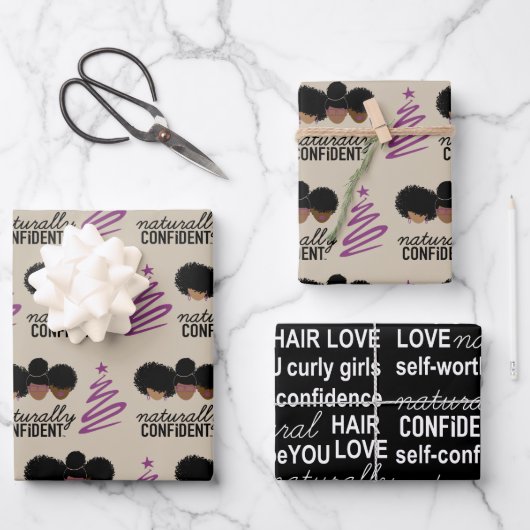 自然に自信のあるホリデーラッピング紙セット ラッピングペーパーシート (正面)