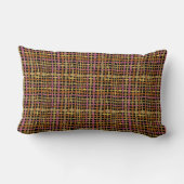 自然に見える織りグラフィカルな文字列ピンク ランバークッション (裏面)