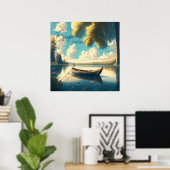 自然に逃げる |魚釣りボート ポスター (ホームオフィス)
