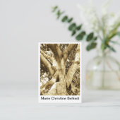 自然のための大きい木の幹のセピア色の写真撮影 名刺 (スタンド正面)