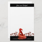 自然のアクセントのBettaの赤い魚 便箋 (正面/裏面)