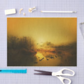 自然のインスピレーションをスワンが日の出を迎える 薄葉紙 (クラフト)