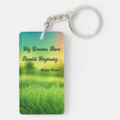 自然のインスピレーション：緑の草と引用文のキー キーホルダー (裏面)
