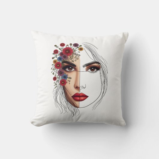 自然のウィスパーフェミニンズ – 美しいイン開花 クッション (正面)