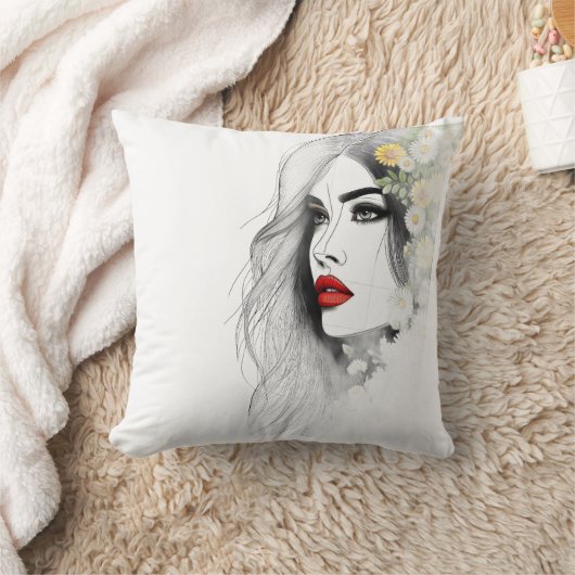 自然のウィスパーフェミニンズ – 美しいイン開花 クッション (ブランケット)