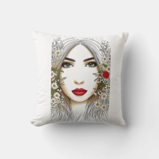 自然のウィスパーフェミニンズ – 美しいイン開花 クッション (正面)