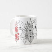 自然のウィスパーフェミニンズ – 美しいイン開花 コーヒーマグカップ (正面左)