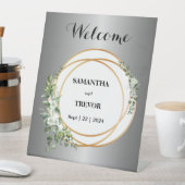 自然のウィスパー:シルバー、金ゴールド、フローラ飾り 台座サイン (インサイチュ)