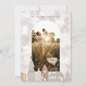 自然のウッドランド動物コージービレッジアーチ写真 シーズンカード (正面)