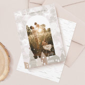 自然のウッドランド動物コージービレッジアーチ写真 シーズンカード