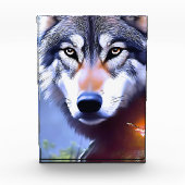 自然のオオカミの油は フォトブロック (正面)