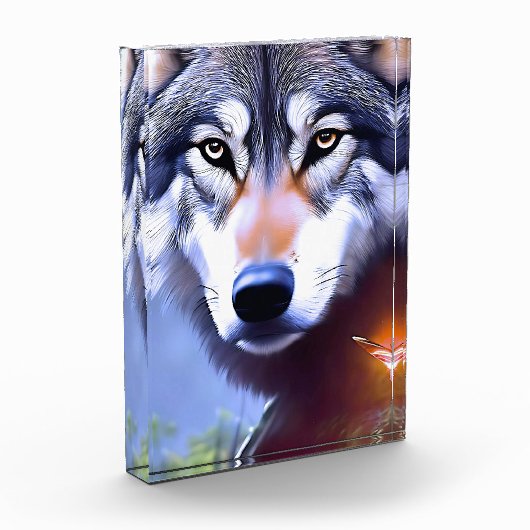 自然のオオカミの油は フォトブロック (左)