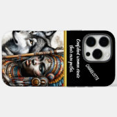 自然のオオカミ仲間を持つ強力な戦士 Case-Mate iPhoneケース (裏面 (横))