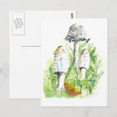自然のキノコ – Water Color Art ポストカード (正面/裏面)