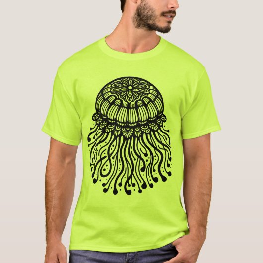 自然のクラゲアート Tシャツ (正面)