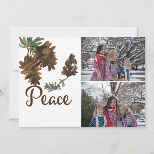 自然のクリスマスの休日2の写真カードの平和 シーズンカード (正面)