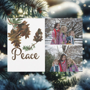 自然のクリスマスの休日2の写真カードの平和 シーズンカード