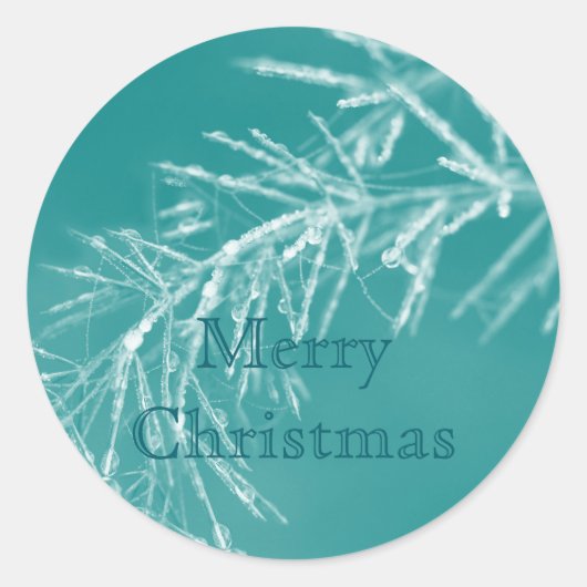 自然のクリスマス装飾 ラウンドシール (正面)