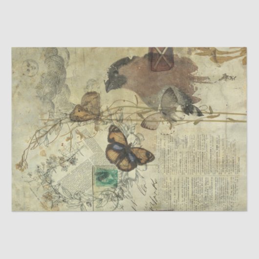 自然のコラージュのティッシュペーパー 薄葉紙 (正面)