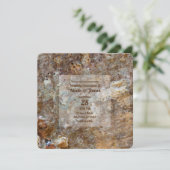 自然のゴツゴツした岩浜の貝殻 夏のような 招待状 (スタンド正面)