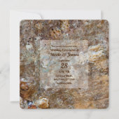 自然のゴツゴツした岩浜の貝殻 夏のような 招待状 (正面)