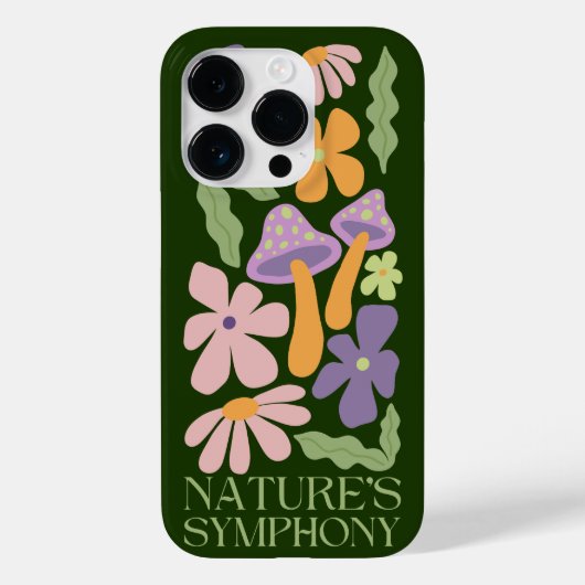 自然のシンフォニーカラフルミニマルなレトロな花 Case-Mate iPhoneケース (裏面)