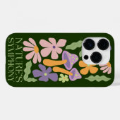 自然のシンフォニーカラフルミニマルなレトロな花 Case-Mate iPhoneケース (裏面 (横))