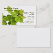 自然のシンプルl緑の葉 名刺 (正面/裏面)