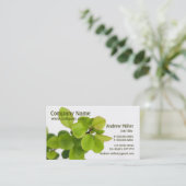 自然のシンプルl緑の葉 名刺 (スタンド正面)